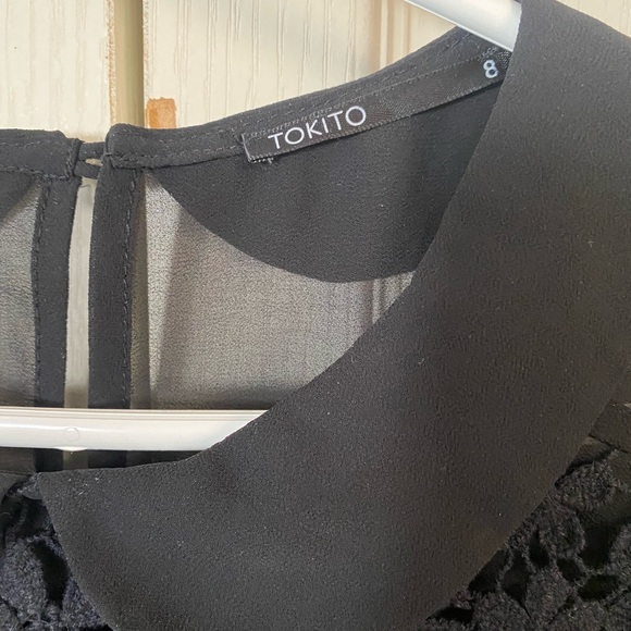 Tokito black lace blouse with chiffon long sleeves - Picture 6 of 6